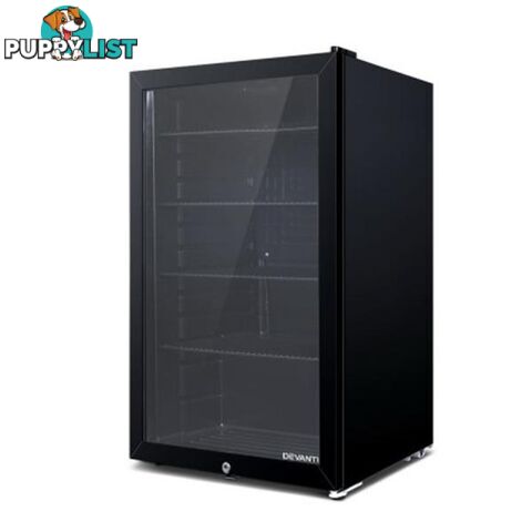 Bar Fridge Glass Door Mini Freezer Countertop Beverage Commercial - Devanti - 9350062284902