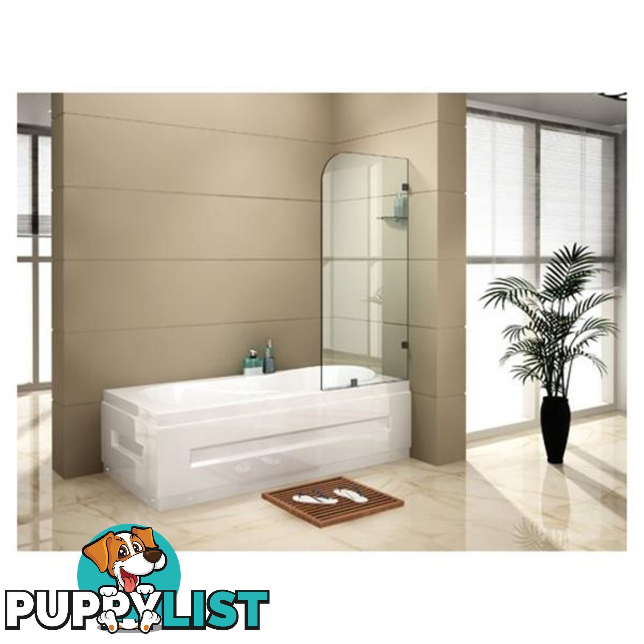 700mm x 1450mm Frameless 10mm Glass Shower Bath Panel - Glass Shower Bath Panel - 7427005893711