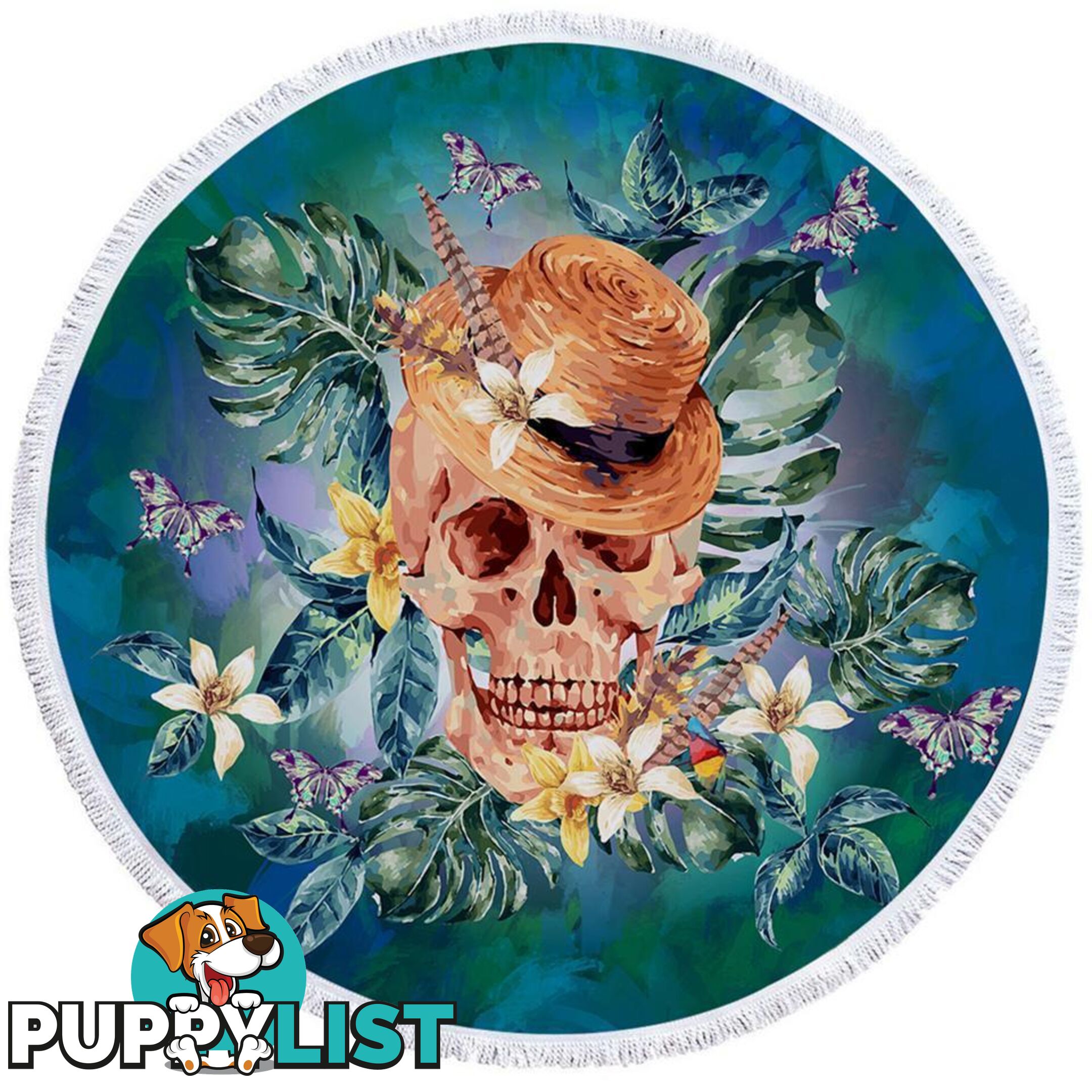 Tropical Skull Beach Towel - Towel - 7427046314671