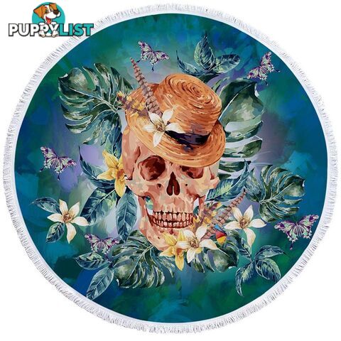 Tropical Skull Beach Towel - Towel - 7427046314671