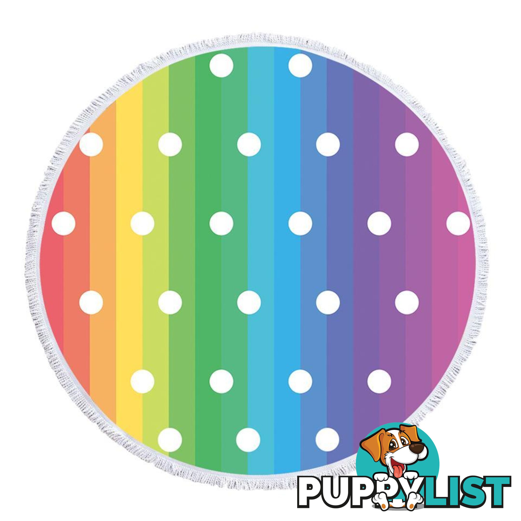 Rainbow Polka Dot Beach Towel - Towel - 7427046334808