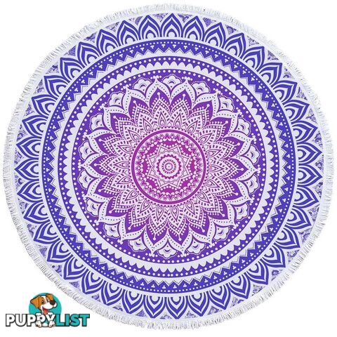 Mandala Over White Beach Towel - Towel - 7427046321853