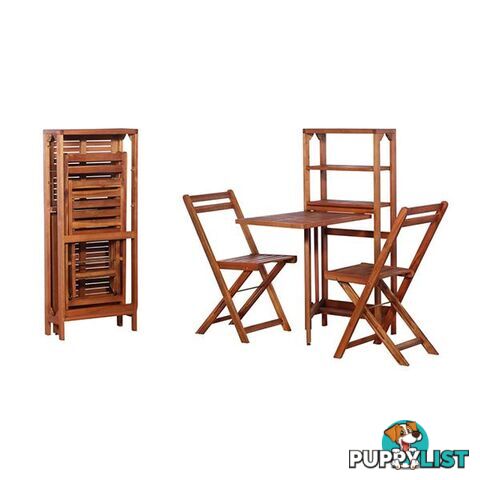 3 Piece Folding Bistro Set Solid Acacia Wood - Unbranded - 7427046256544