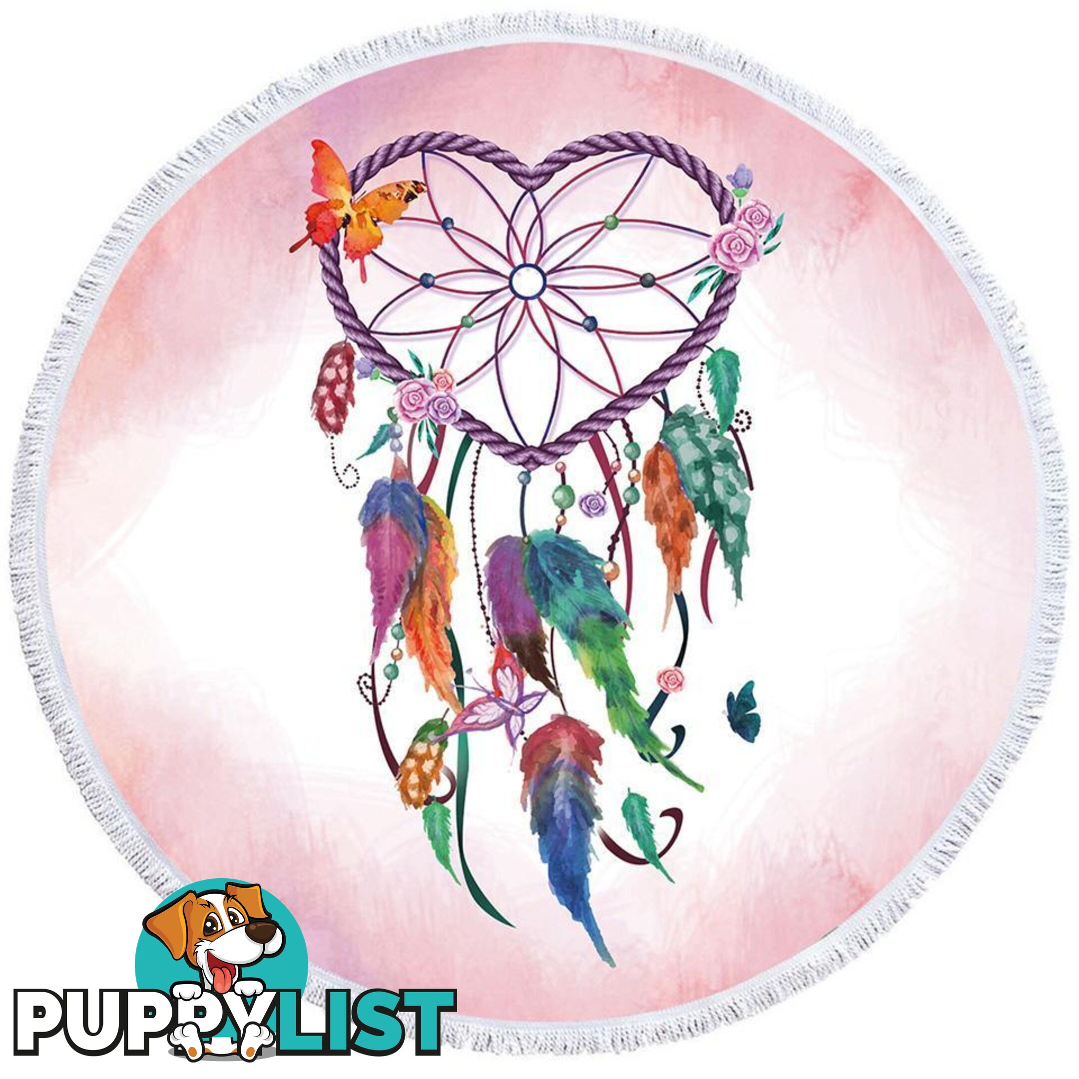 Heart Shape Dream Catcher Beach Towel - Towel - 7427046327800