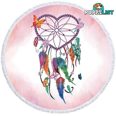 Heart Shape Dream Catcher Beach Towel - Towel - 7427046327800