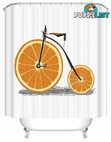 Orange Bicycle Shower Curtain - Curtain - 7427045960695