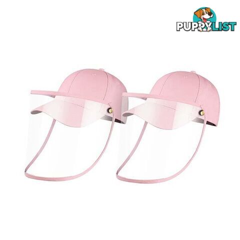 2X Outdoor Hat Anti Fog Dust Saliva Cap Face Shield Cover Kids Pink - Unbranded - 9476062095758