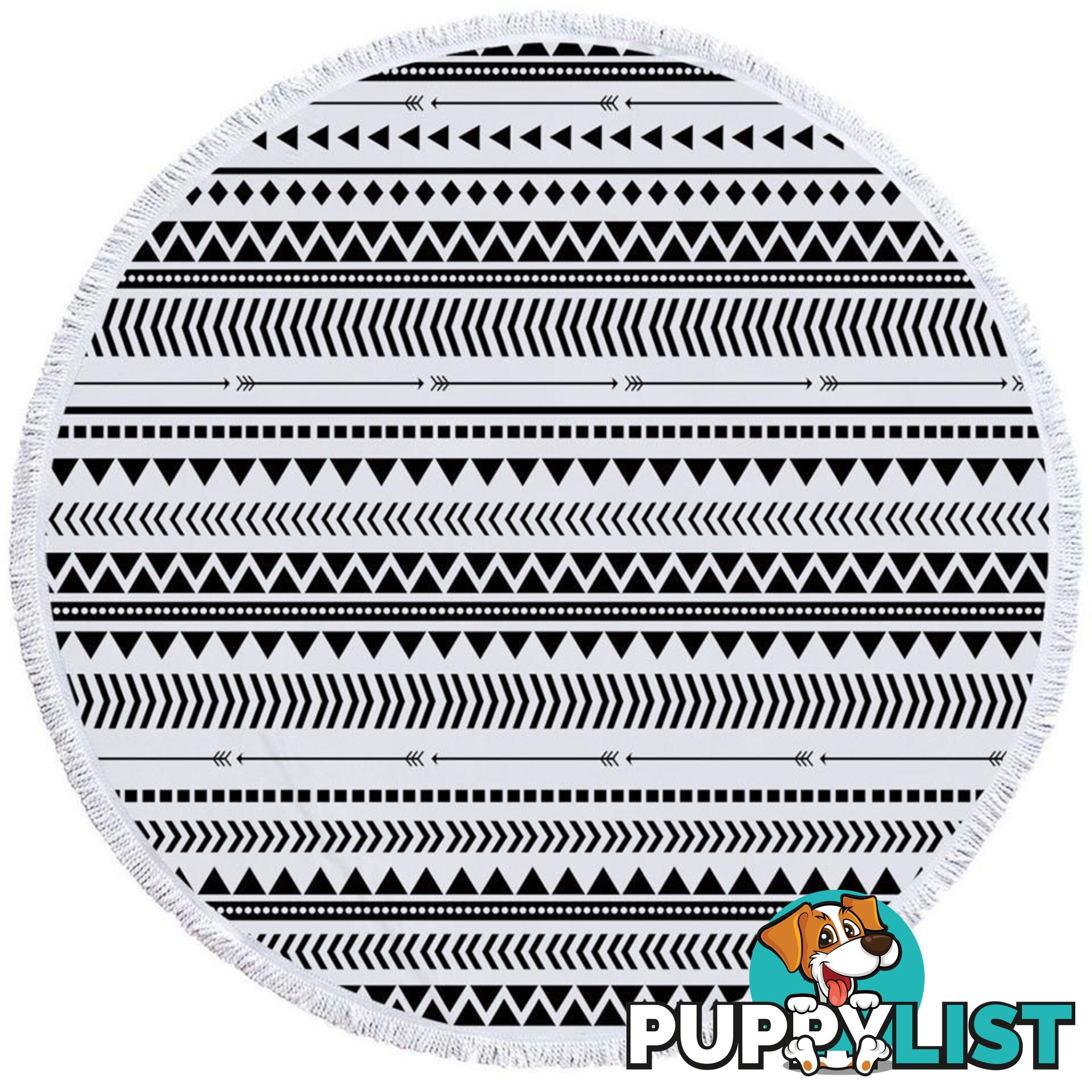 Black and White Tribe Design Beach Towel - Towel - 7427046328876