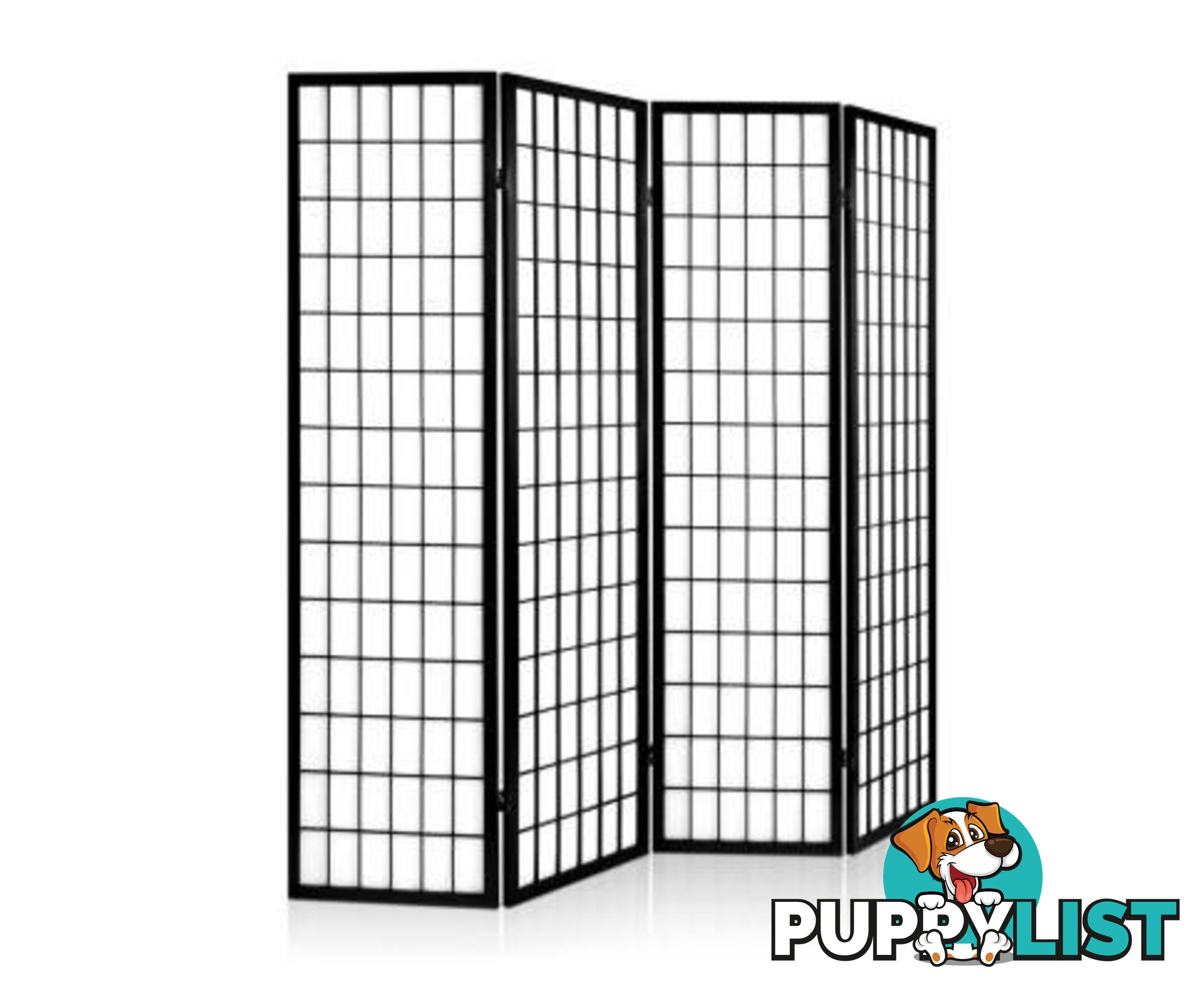 Room Divider 4 Panel - Black - Artiss - 4326500265197