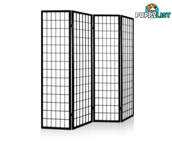 Room Divider 4 Panel - Black - Artiss - 4326500265197