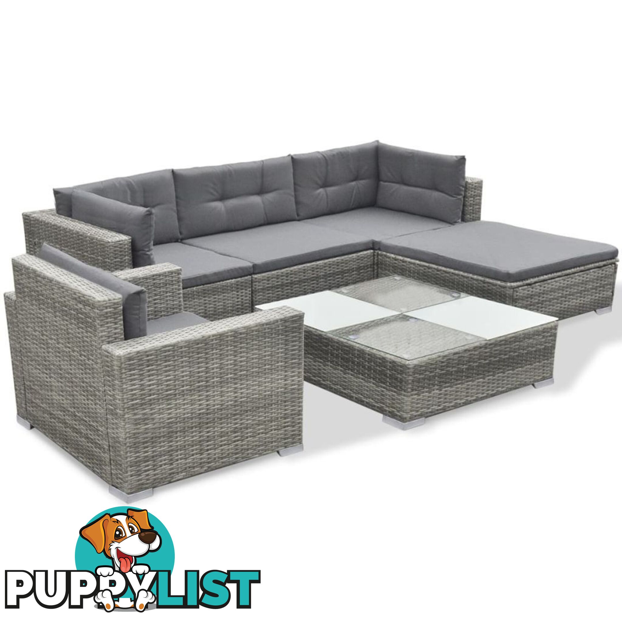 Poly Rattan 17-Piece Garden Sofa Set (Grey) - Unbranded - 4326500416735