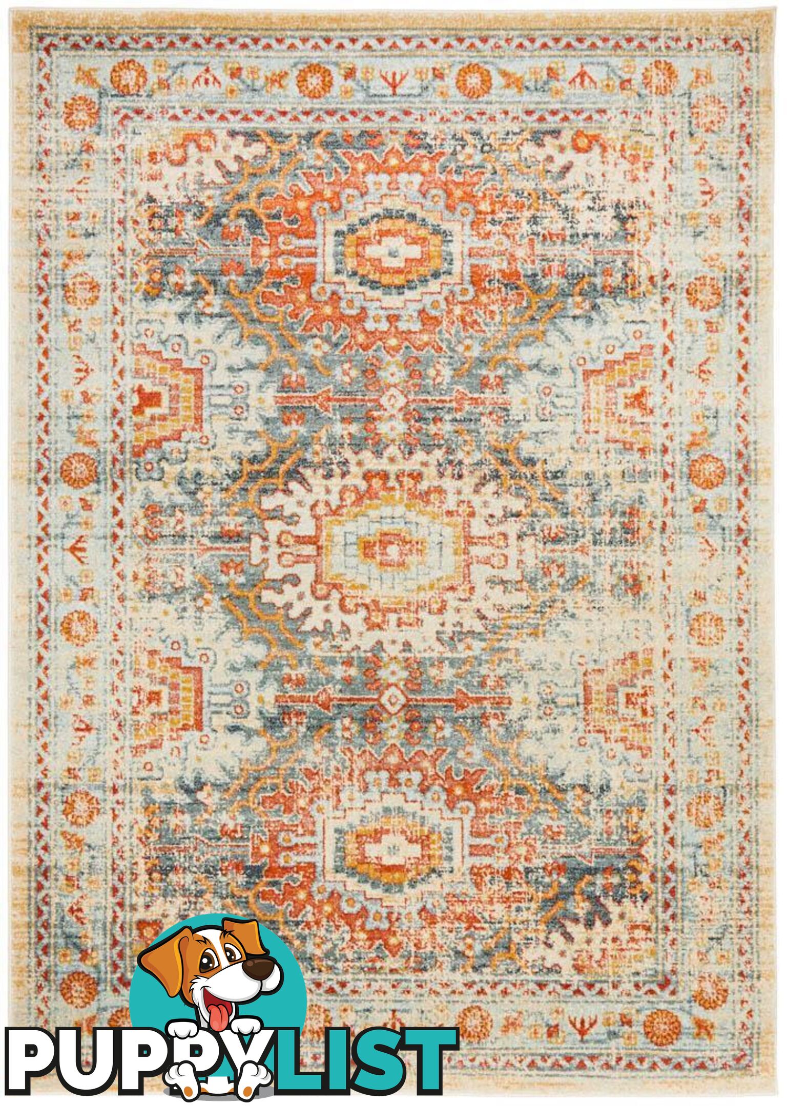 Legacy Mavi Turuncu Rug - Unbranded - 9375321884204