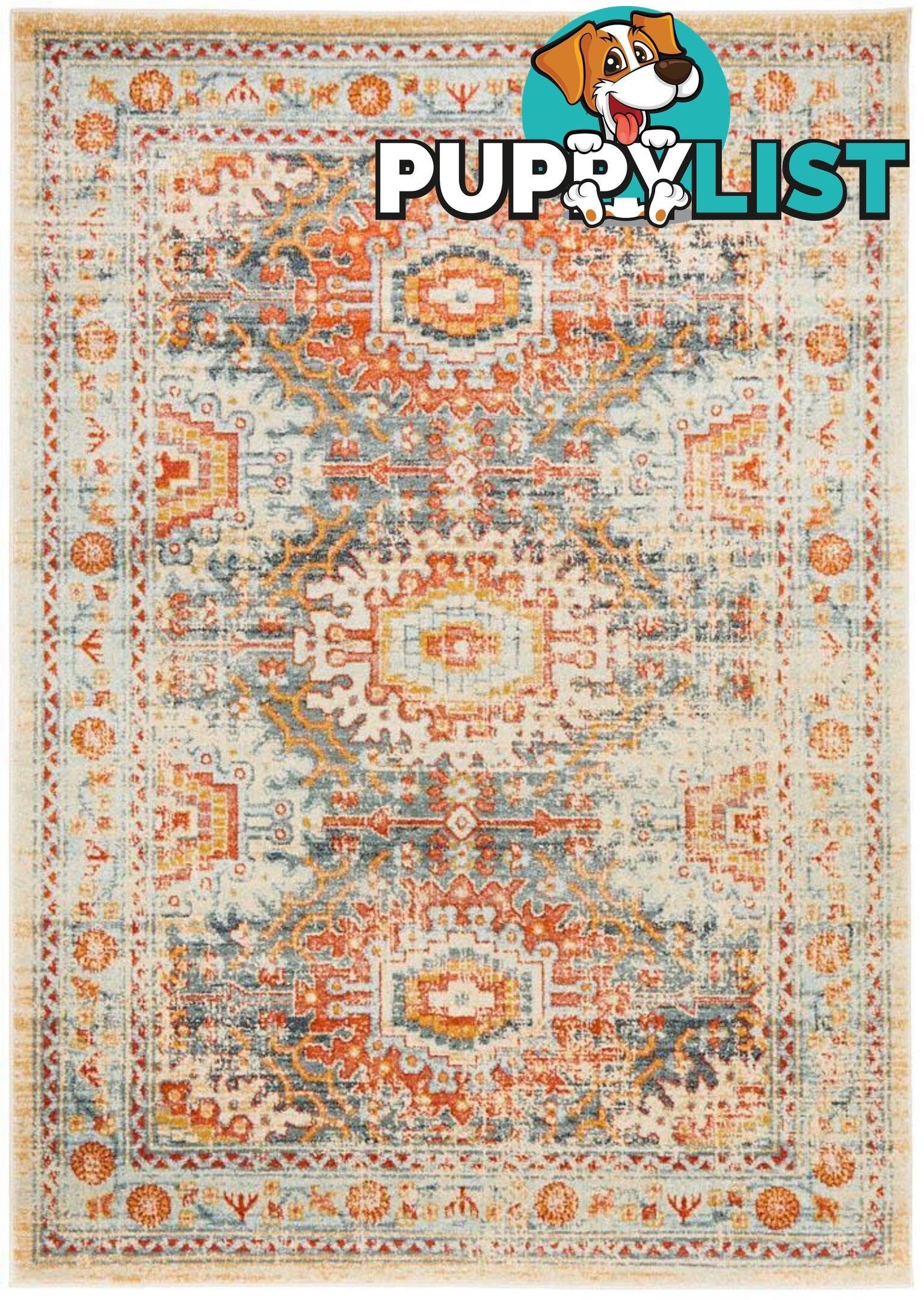 Legacy Mavi Turuncu Rug - Unbranded - 9375321884143