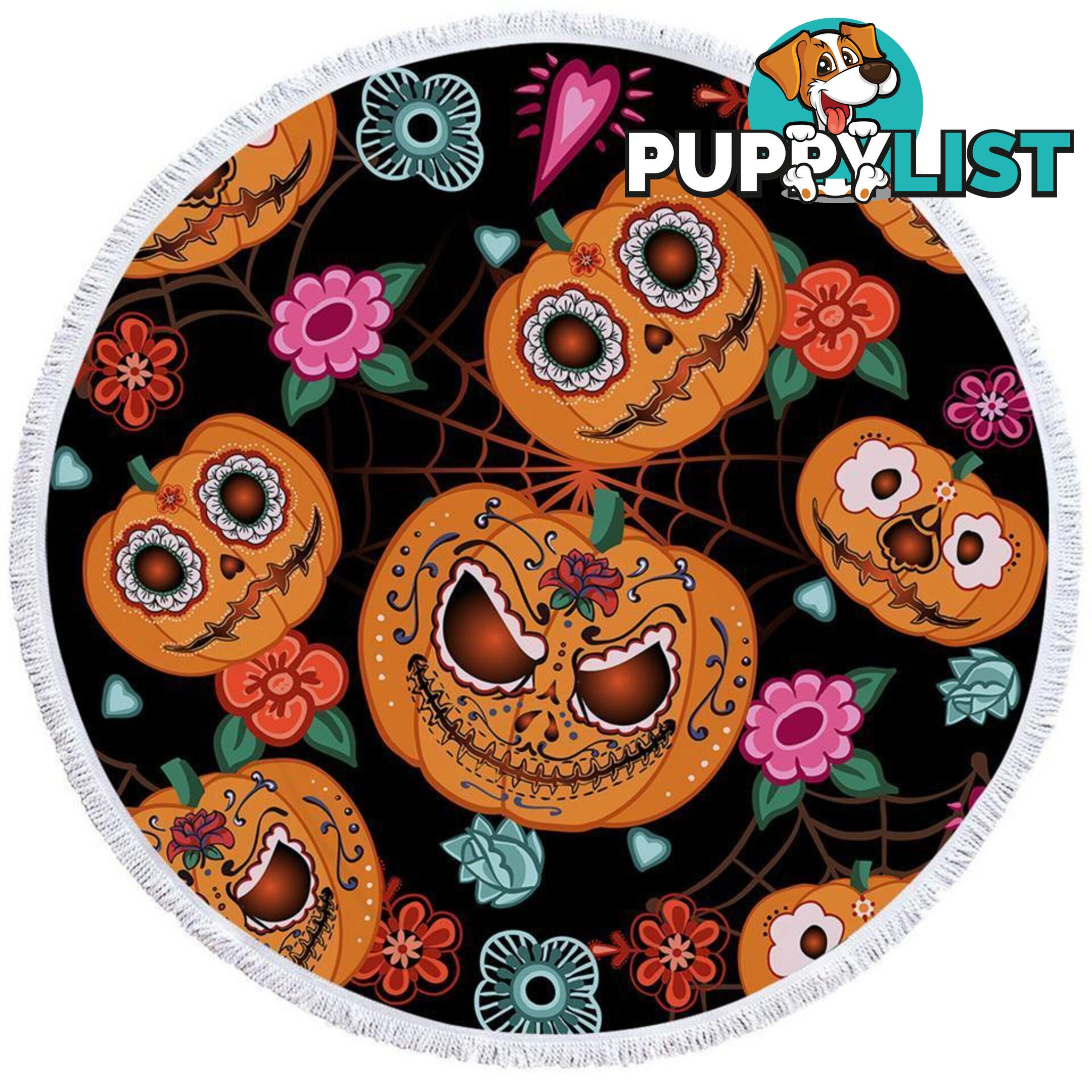 Halloween Pumpkins Beach Towel - Towel - 7427046321198