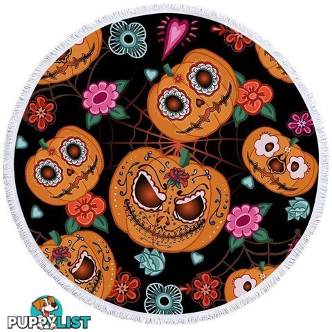 Halloween Pumpkins Beach Towel - Towel - 7427046321198