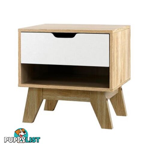 Bedside Table Drawer Nightstand Shelf Cabinet Storage Lamp Side Wooden - Artiss - 7427046183277