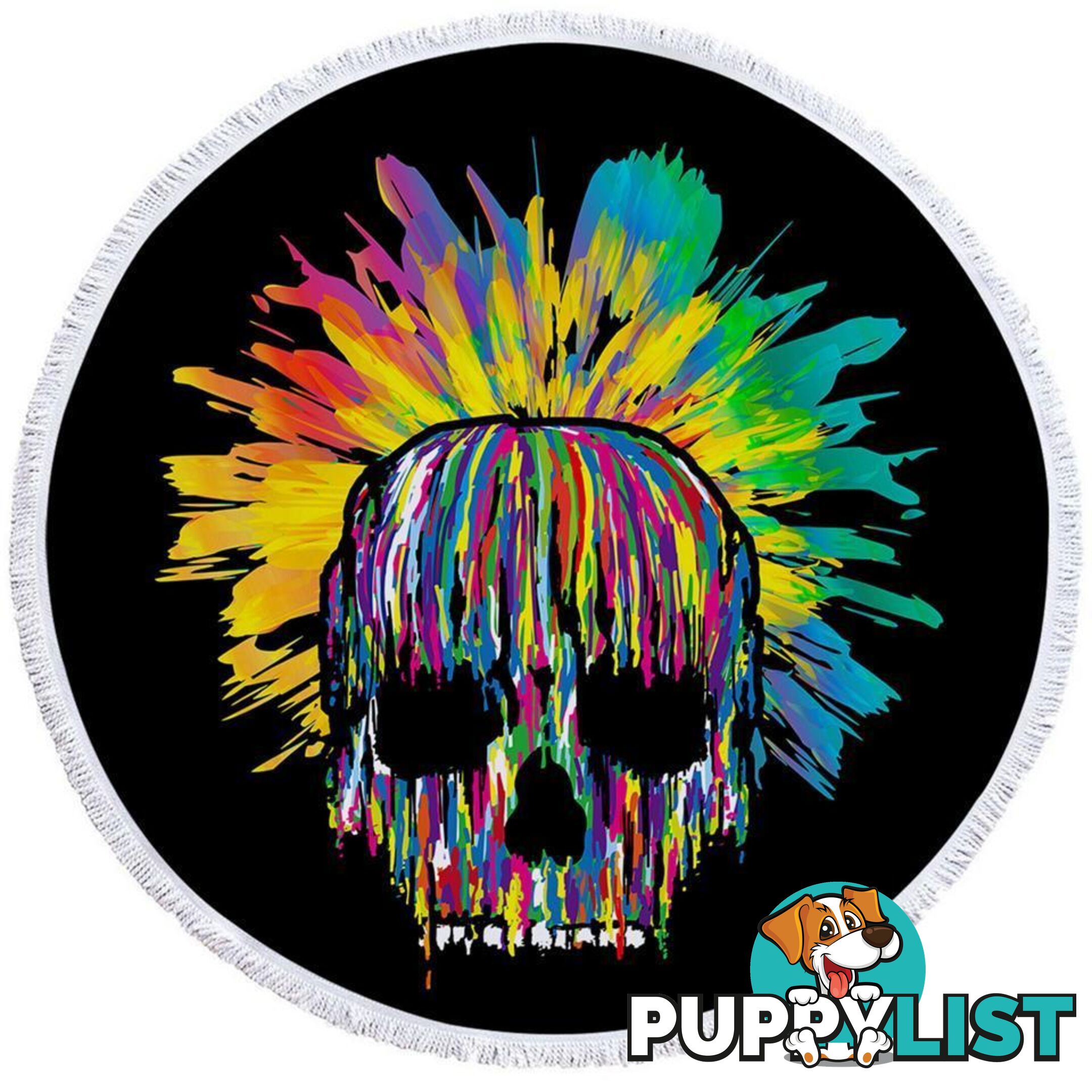 Paint Blast Skull Beach Towel - Towel - 7427046322645