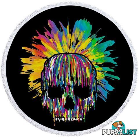 Paint Blast Skull Beach Towel - Towel - 7427046322645