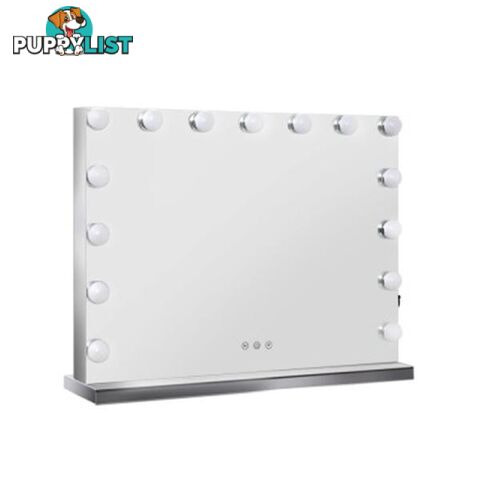 Hollywood Frameless Makeup Mirror With 15 Led Lighted Vanity 58X46 Cm - Embellir - 9350062279229