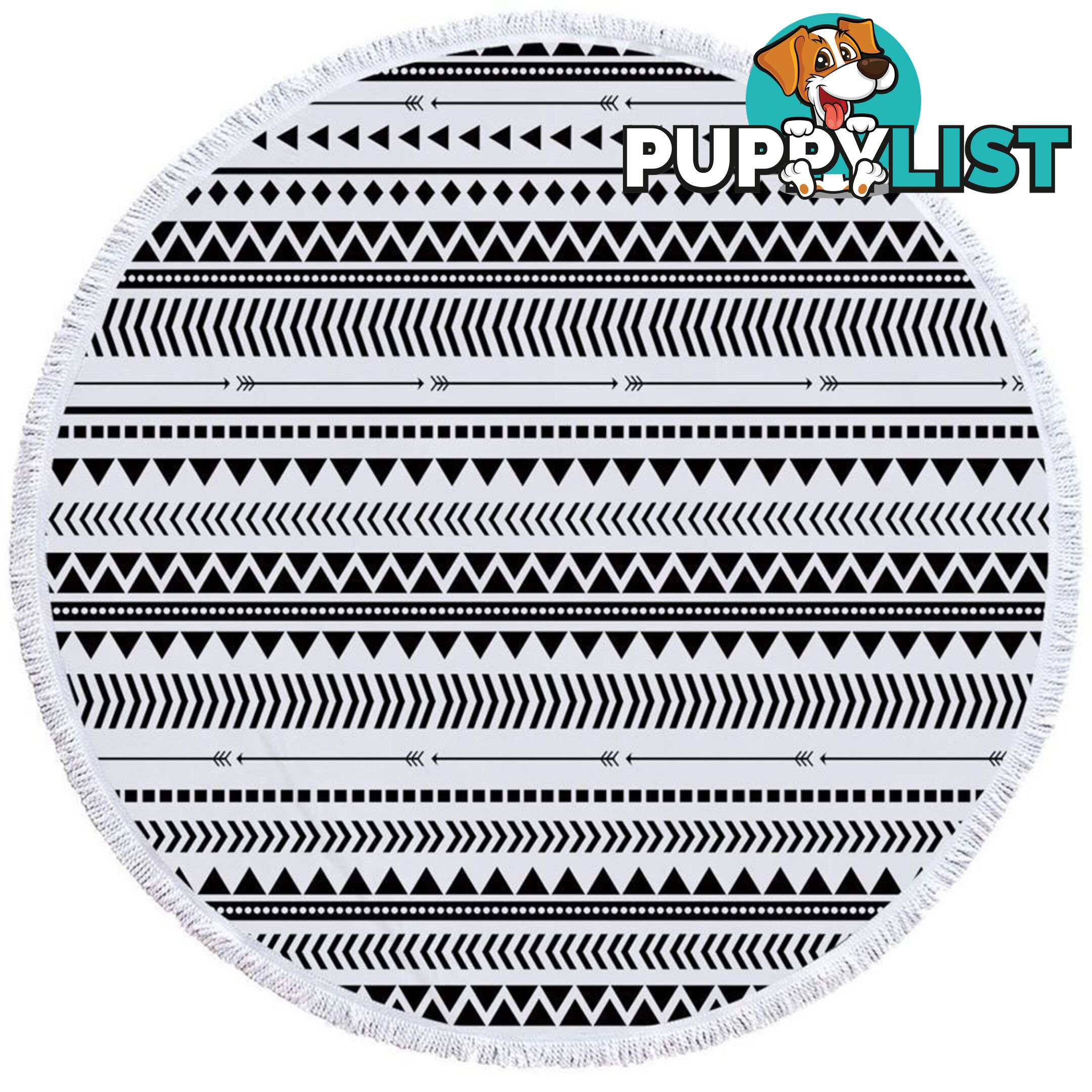 Black and White Tribe Design Beach Towel - Towel - 7427046328845