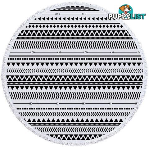 Black and White Tribe Design Beach Towel - Towel - 7427046328845