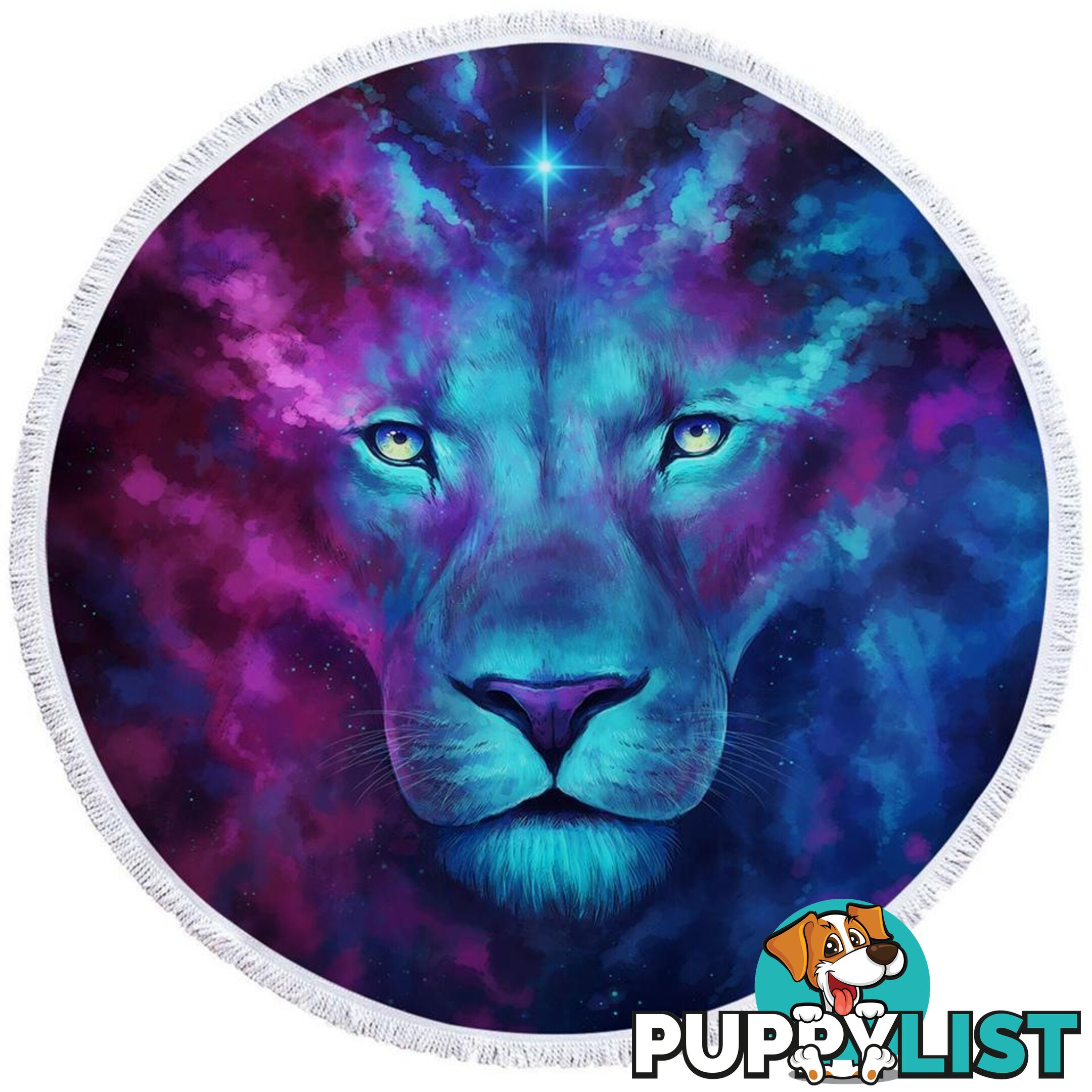 Space Colors Lion Art Beach Towel - Towel - 7427046312578