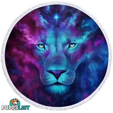 Space Colors Lion Art Beach Towel - Towel - 7427046312578