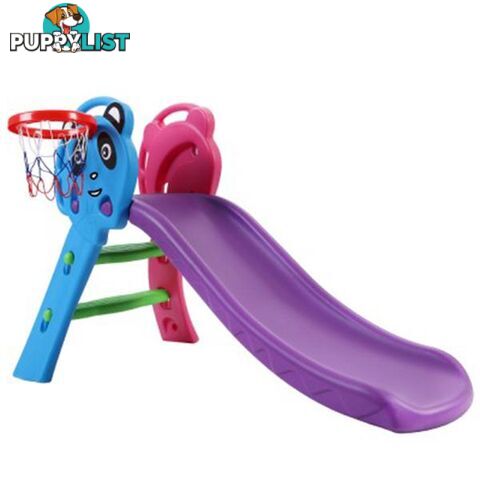 Toddler Play Kids Slide With Basketball Hoop Ladder Base - Keezi - 9350062236734