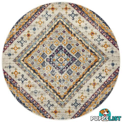 Babylon Round Diamond White Rug - Unbranded - 9375321874403