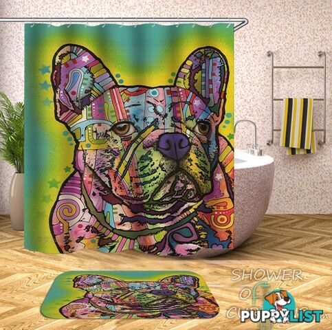 Colorful Bulldog Shower Curtain - Curtain - 7427046286039