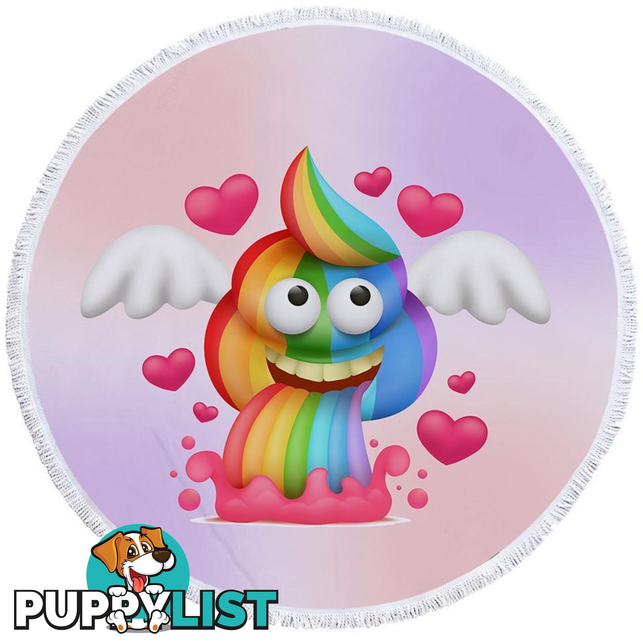 Rainbow Poo Beach Towel - Towel - 7427046340779