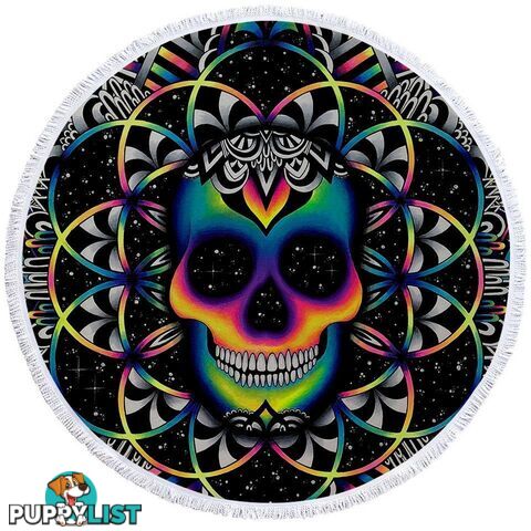 Happy Colorful Skull Beach Towel - Towel - 7427046312226