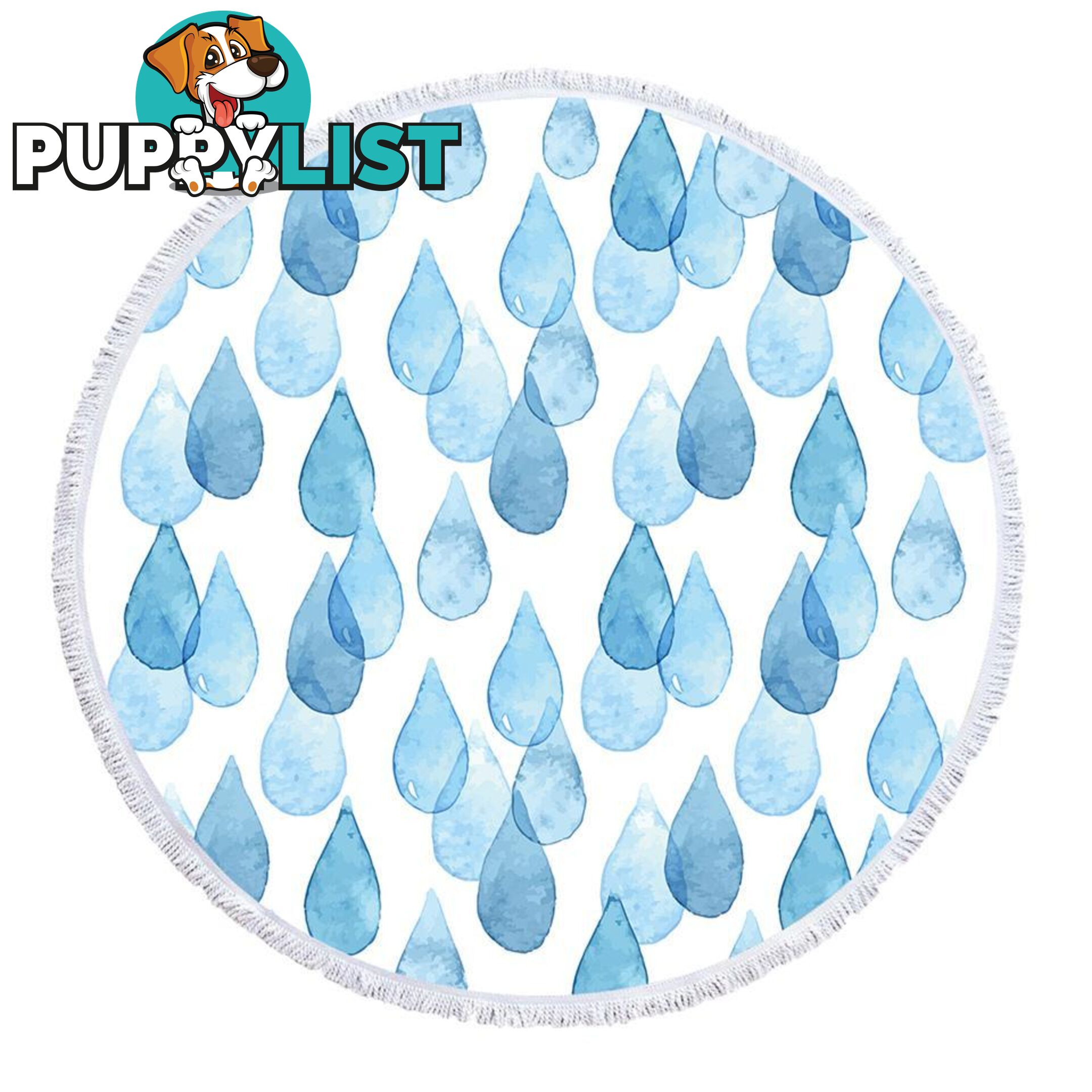 Blue Rain Drops Beach Towel - Towel - 7427046334174