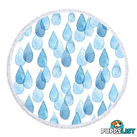 Blue Rain Drops Beach Towel - Towel - 7427046334174