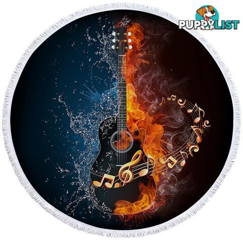 Fire vs Water Guitar Beach Towel - Towel - 7427046313711