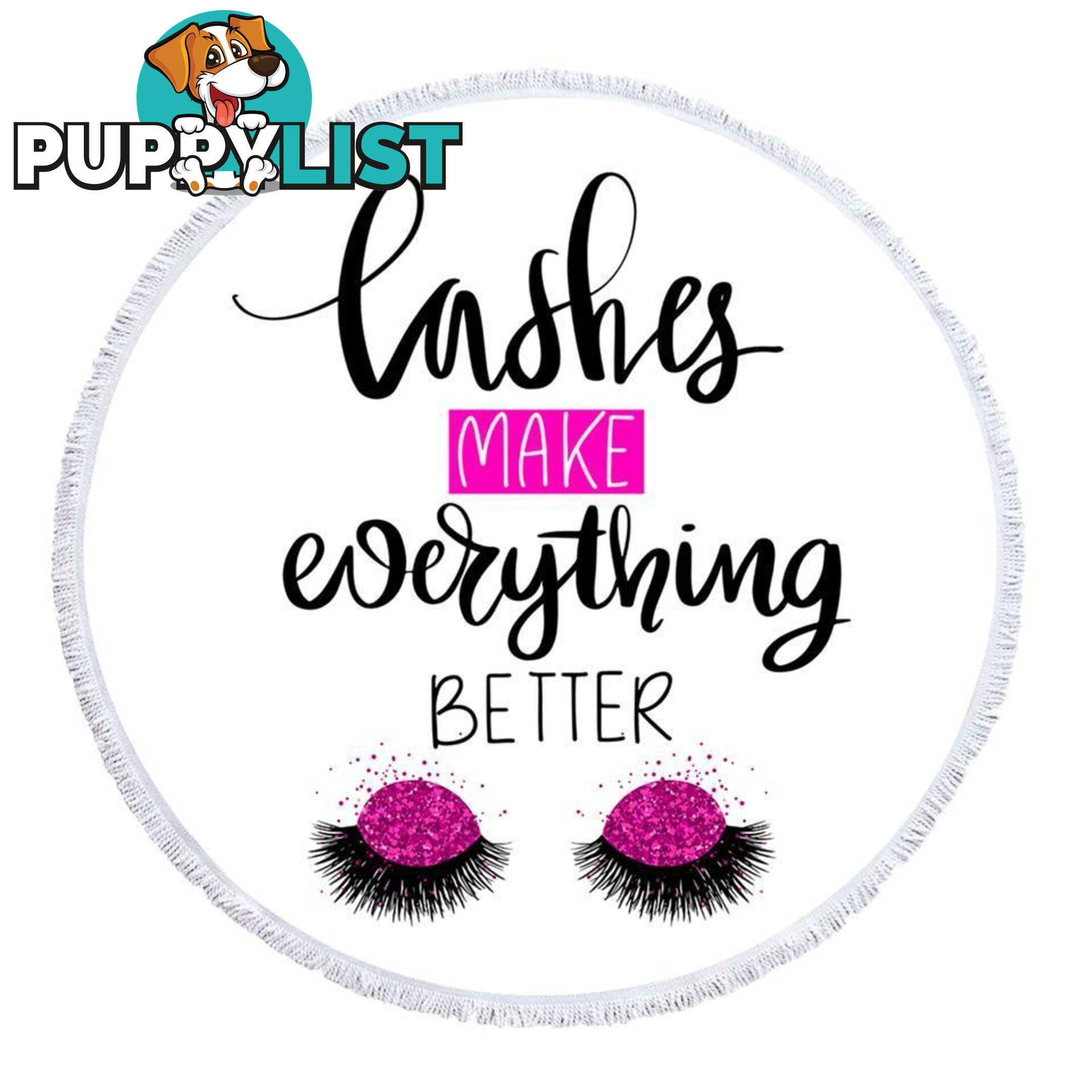 Lashes Make Everything Better Beach Towel - Towel - 7427046334396