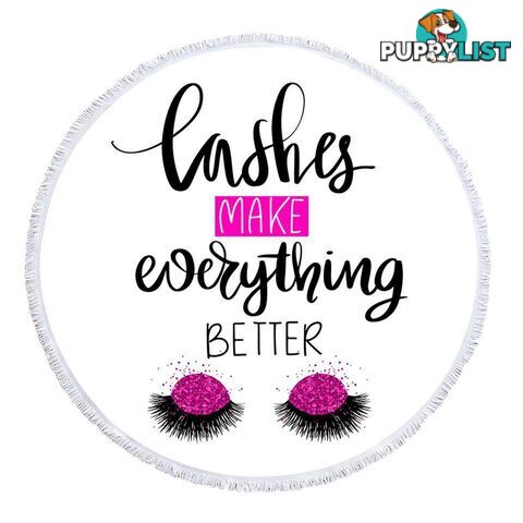 Lashes Make Everything Better Beach Towel - Towel - 7427046334396