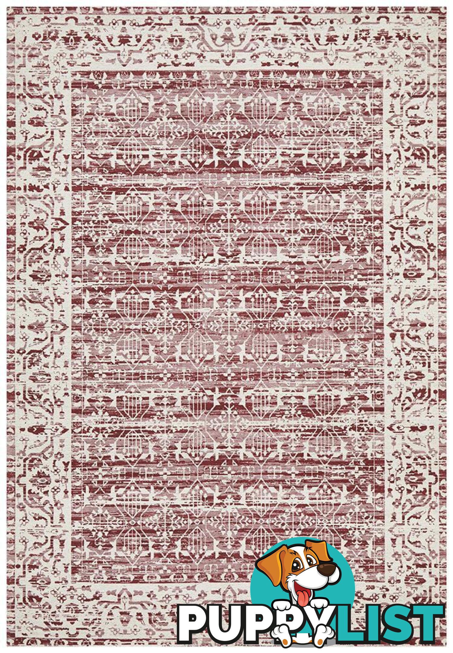 Magnolia Border Rose Rug - Unbranded - 9375321879866