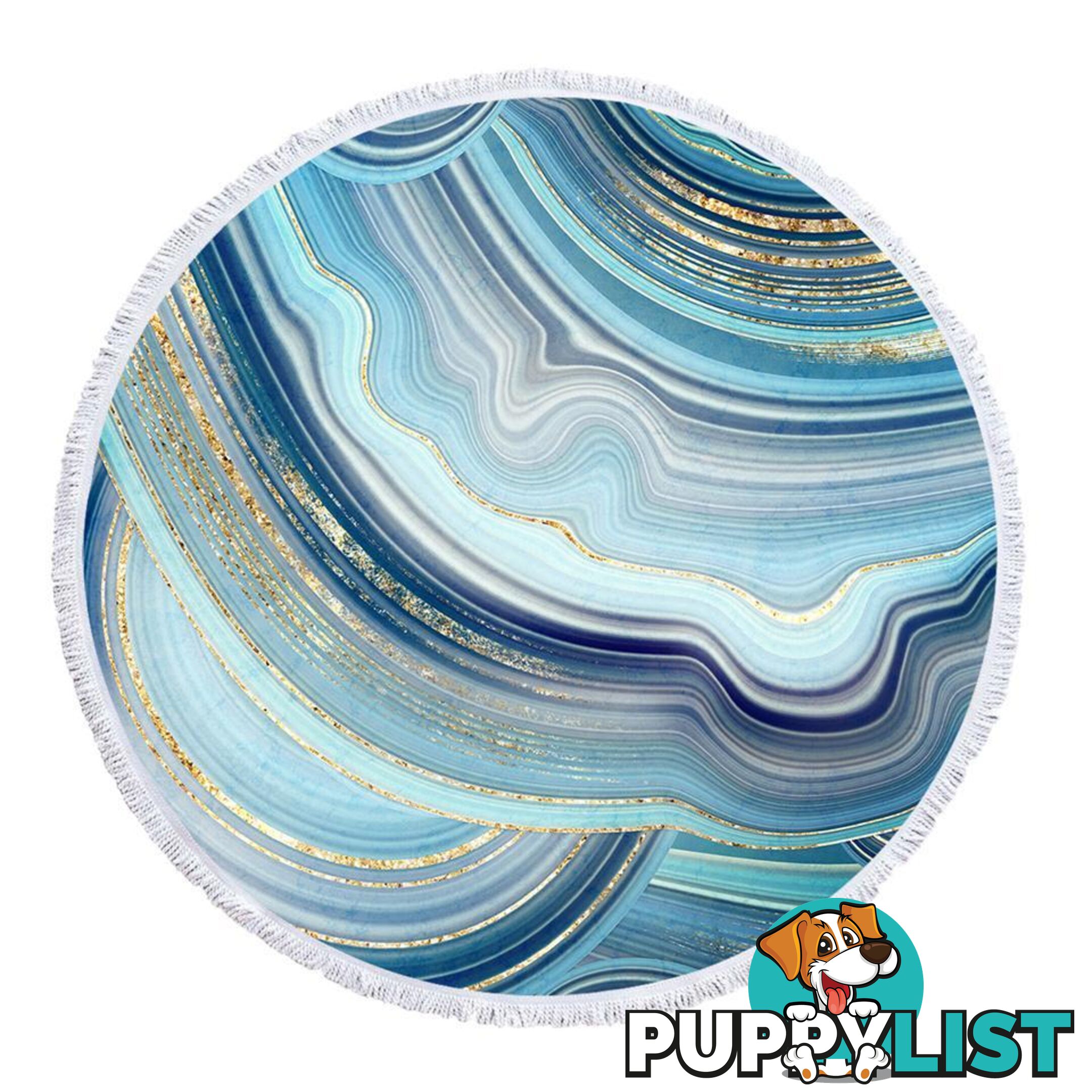 Blueish Marble Beach Towel - Towel - 7427046342582