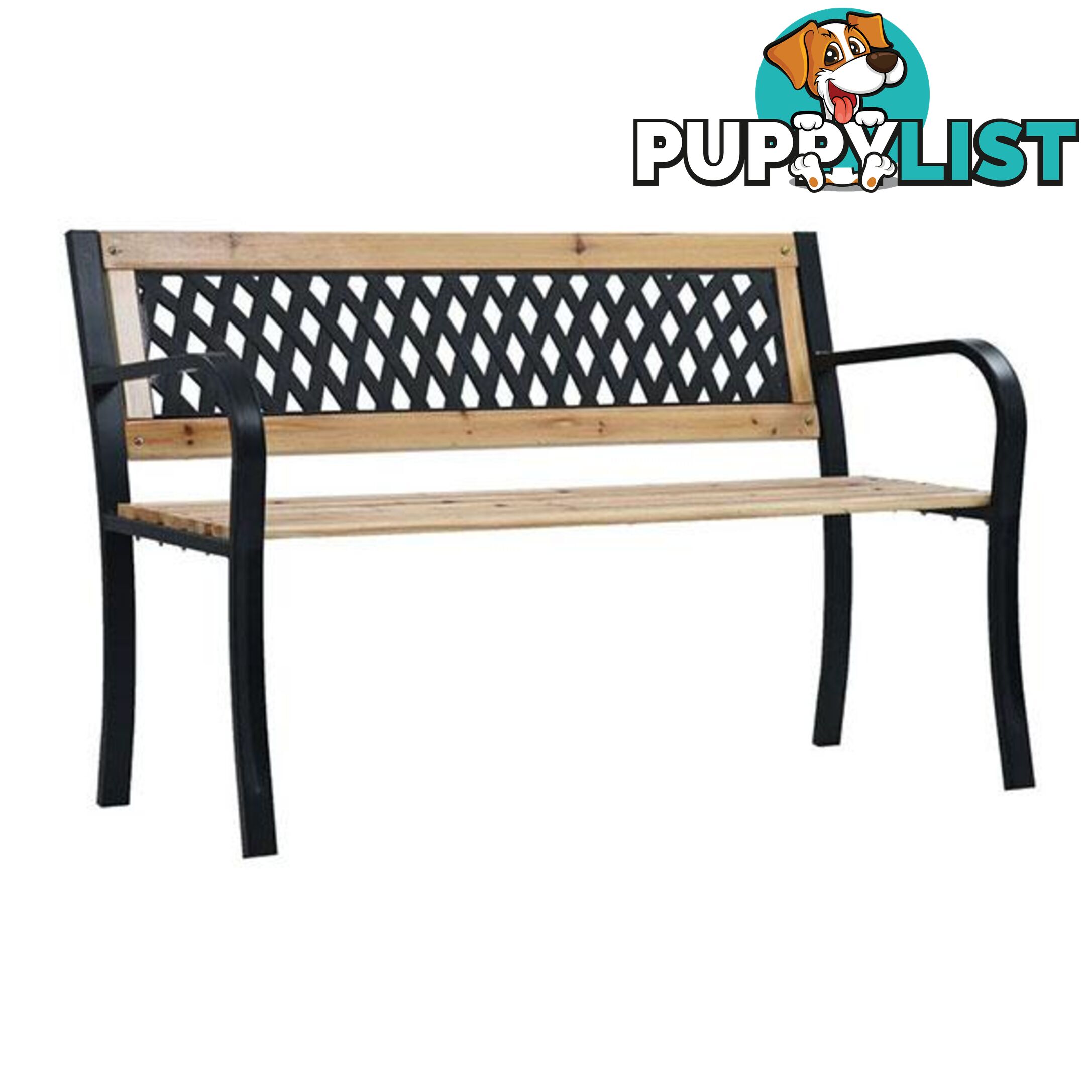 Garden Bench 120 Cm Solid Wood Seat - Unbranded - 8719883745992