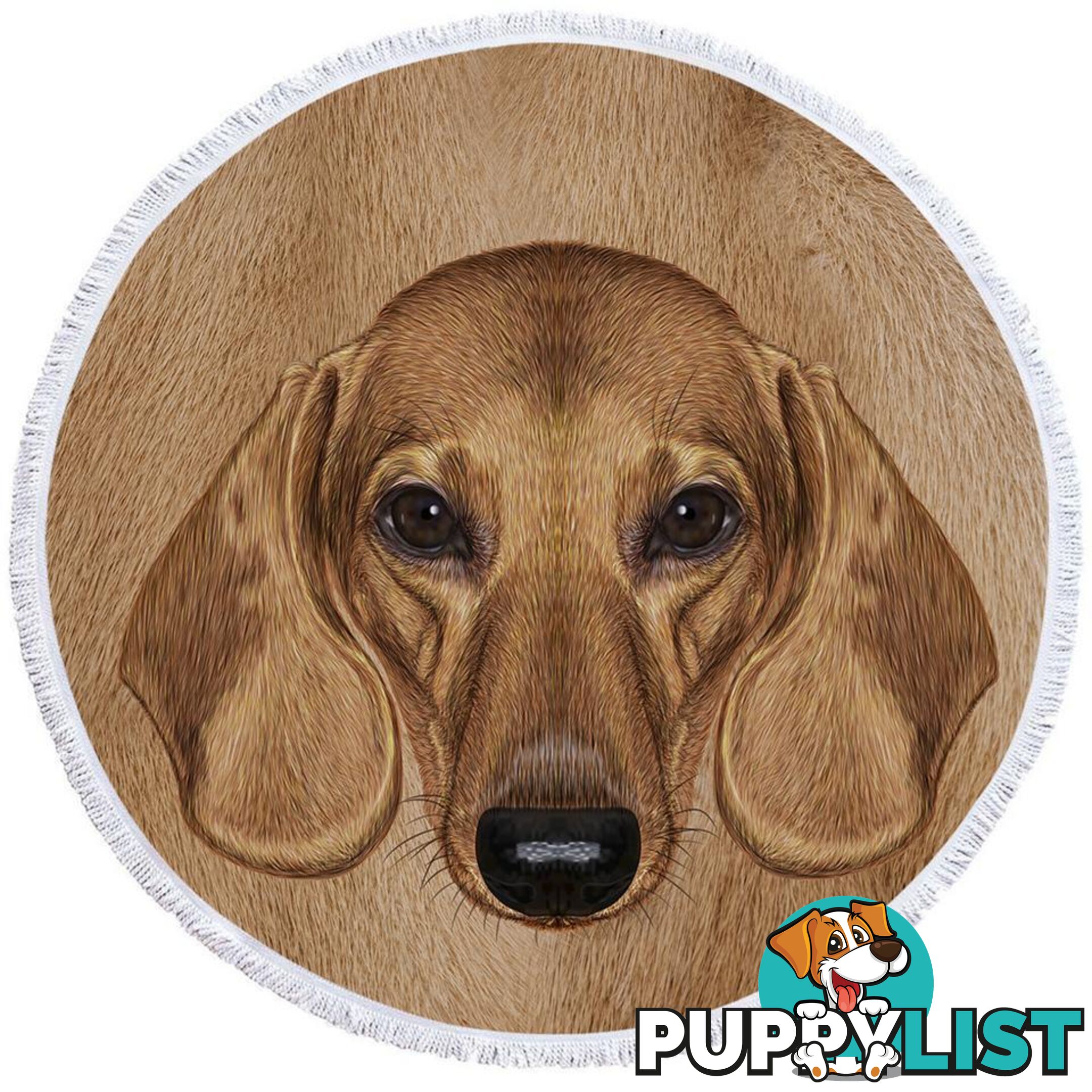 Dachshund Dog Head Beach Towel - Towel - 7427046315906