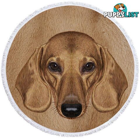 Dachshund Dog Head Beach Towel - Towel - 7427046315906