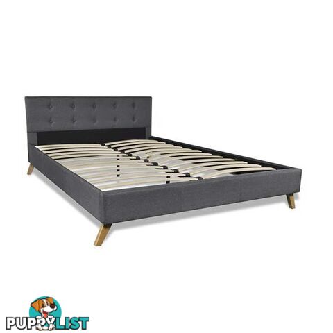 Bed Frame Double Size Fabric Dark Grey - Unbranded - 7427046166935