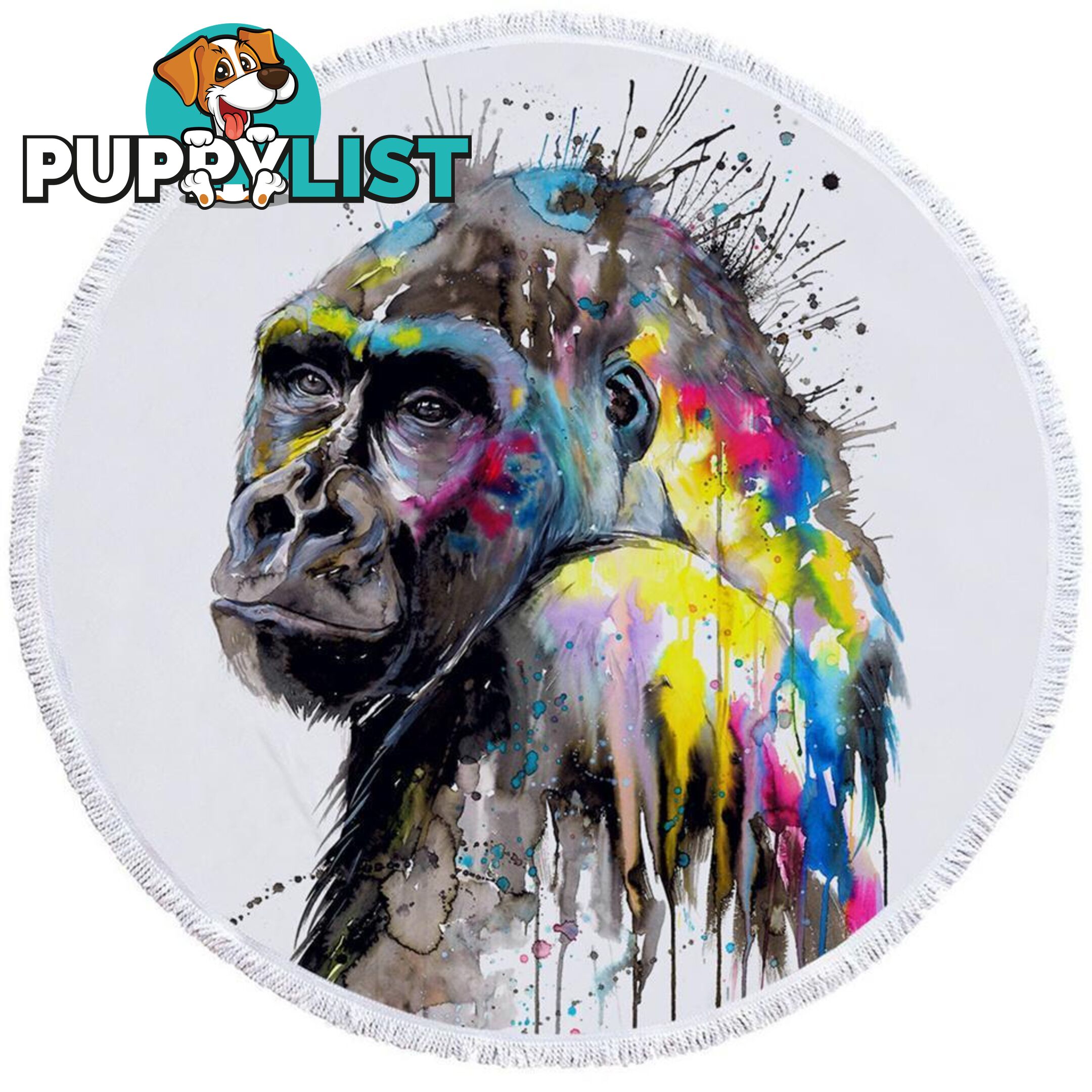 Art Painting Gorilla Beach Towel - Towel - 7427046330473