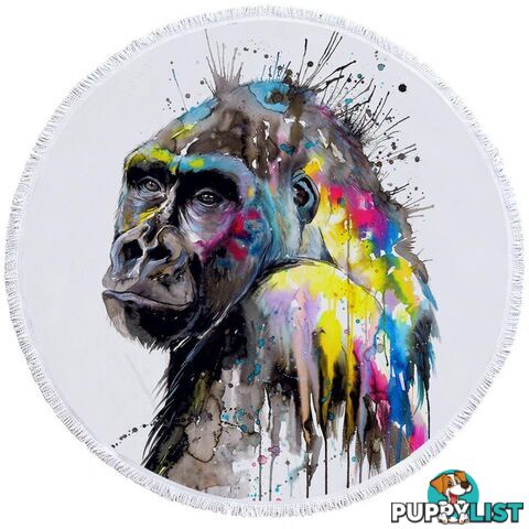 Art Painting Gorilla Beach Towel - Towel - 7427046330473