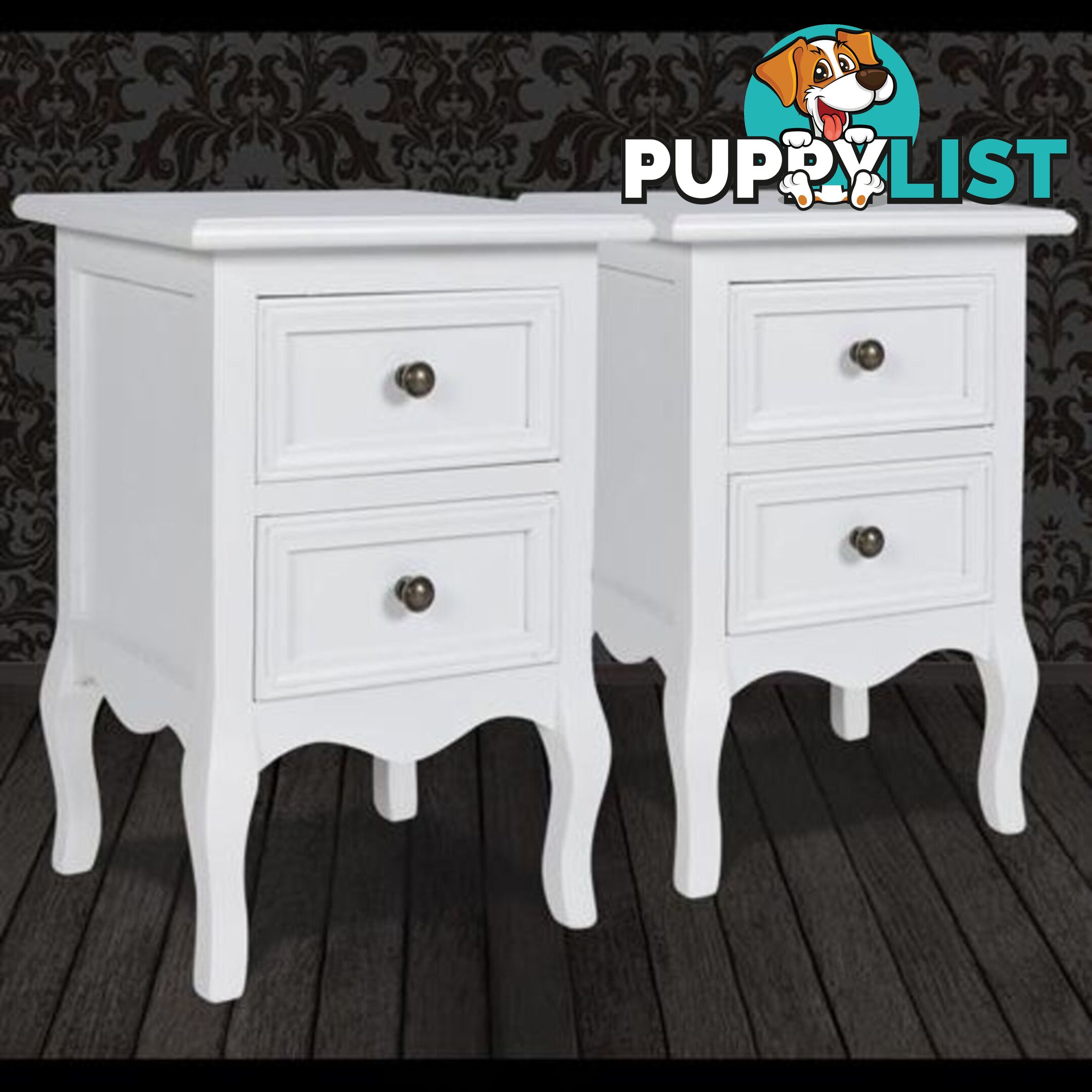 Two-Drawer Nightstand - White (Set of 2) - Unbranded - 4326500419736