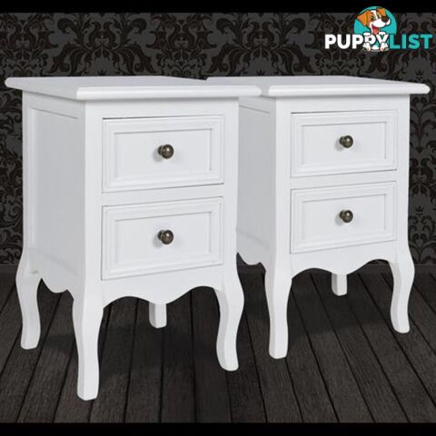 Two-Drawer Nightstand - White (Set of 2) - Unbranded - 4326500419736