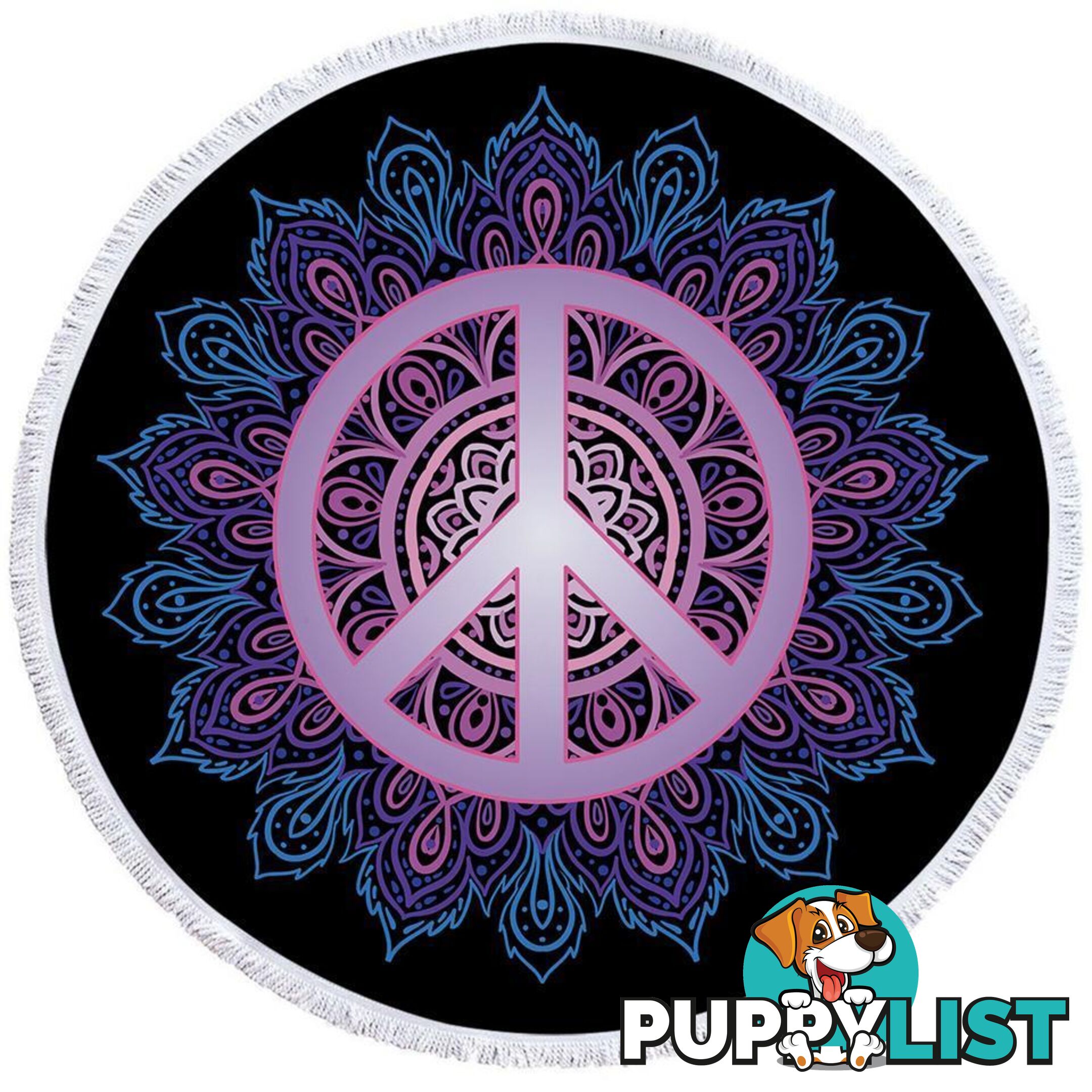 Mandala Peace Beach Towel - Towel - 7427046310246