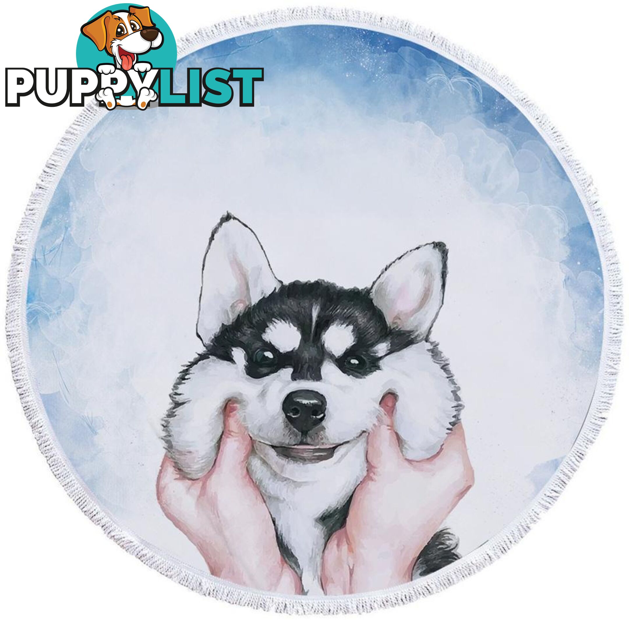 Funny and Cute Husky Beach Towel - Towel - 7427046328500