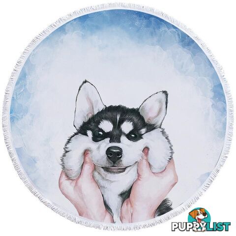 Funny and Cute Husky Beach Towel - Towel - 7427046328500